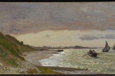 Monet painting of the seashore.