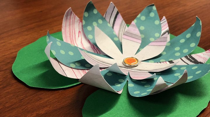 Water lily made out of craft paper