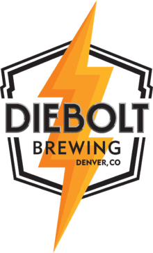 "Diebolt Brewing: Denver, CO" text over an orange lightning bolt